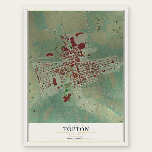 Topton, Pennsylvania map print, the full design