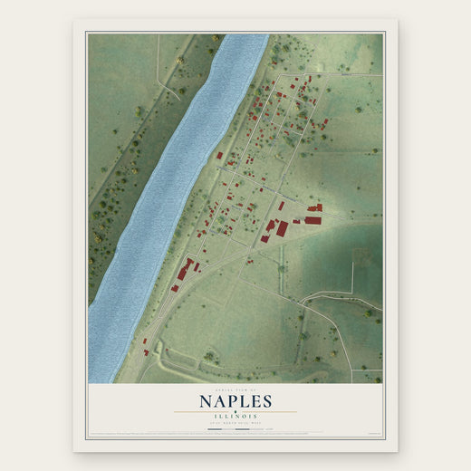 Naples, Illinois map print, the full design