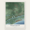 Sunset Beach, North Carolina map print, the full design