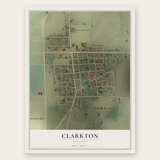Clarkton, Missouri map print, the full design