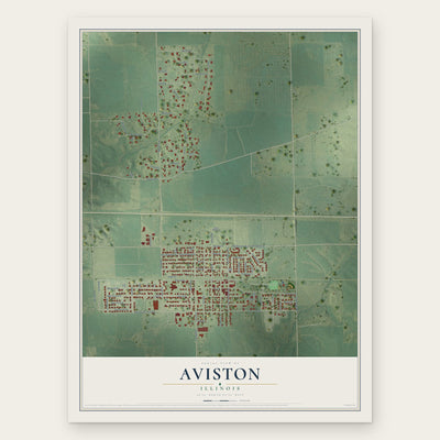 Aviston, Illinois map print, the full design