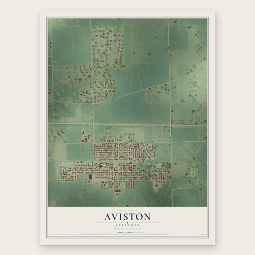 Aviston, Illinois map print, the full design