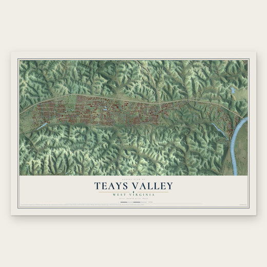 Teays Valley, West Virginia map print, the full design