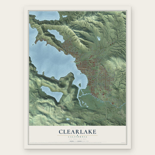 Clearlake, California map print, the full design