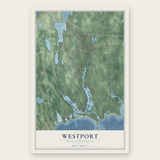 Westport, Massachusetts map print, the full design