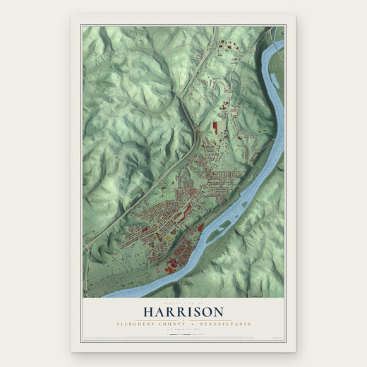Harrison, Allegheny County, Pennsylvania map print, the full design