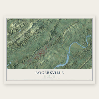 Rogersville, Tennessee map print, the full design
