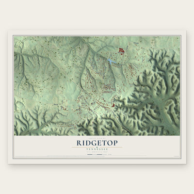 Ridgetop, Tennessee map print, the full design