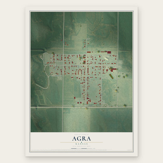 Agra, Kansas map print, the full design