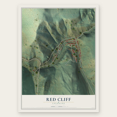 Red Cliff, Colorado map print, the full design
