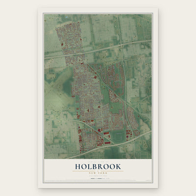 Holbrook, New York map print, the full design
