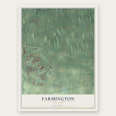 Farmington, New York map print, the full design