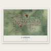 Capron, Illinois map print, the full design