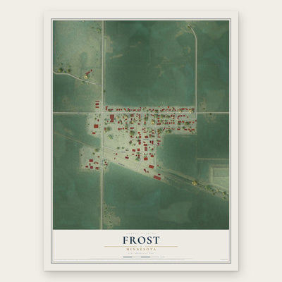 Frost, Minnesota map print, the full design