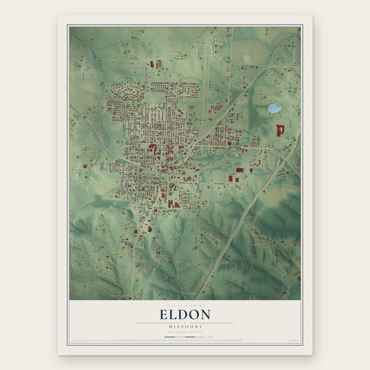 Eldon, Missouri map print, the full design