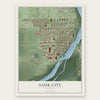 Sauk City, Wisconsin map print, the full design