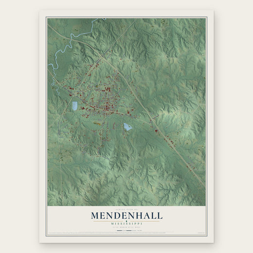 Mendenhall, Mississippi map print, the full design