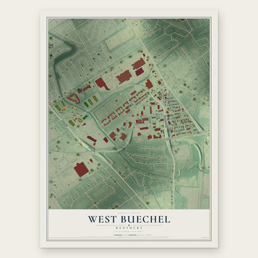 West Buechel, Kentucky map print, the full design