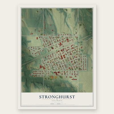 Stronghurst, Illinois map print, the full design