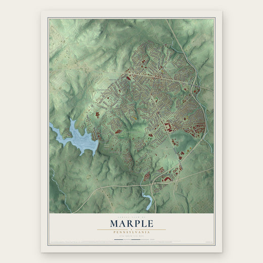 Marple, Pennsylvania map print, the full design