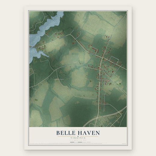 Belle Haven, Virginia map print, the full design