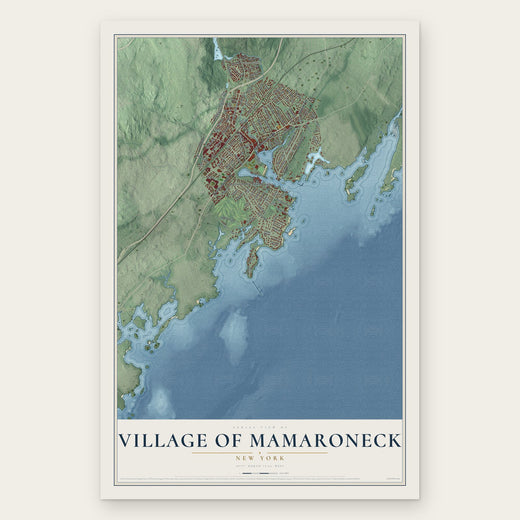 Village of Mamaroneck, New York map print, the full design