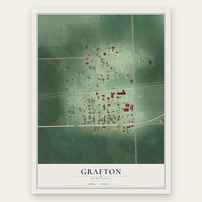 Grafton, Nebraska map print, the full design