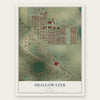 Shallowater, Texas map print, the full design