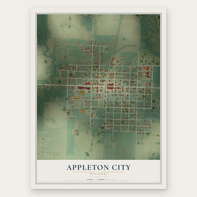 Appleton City, Missouri map print, the full design