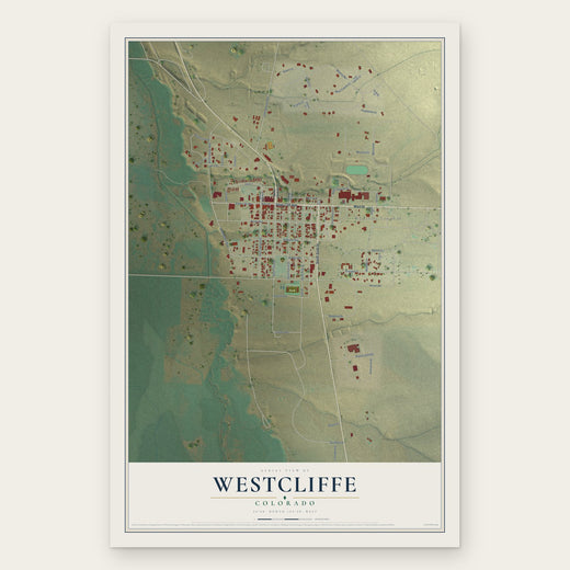 Westcliffe, Colorado map print, the full design