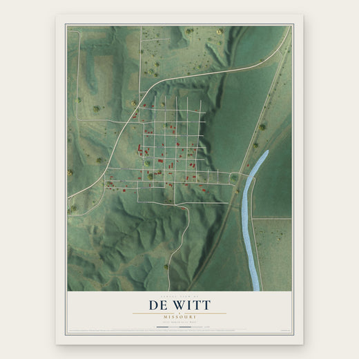 De Witt, Missouri map print, the full design