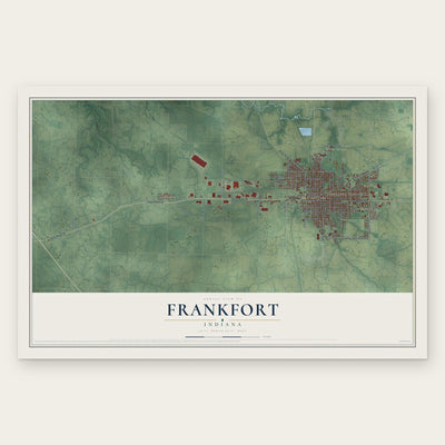 Frankfort, Indiana map print, the full design