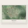 Bennet, Nebraska map print, the full design