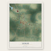 Leslie, Georgia map print, the full design