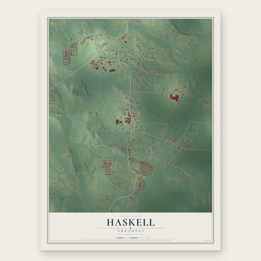 Haskell, Arkansas map print, the full design