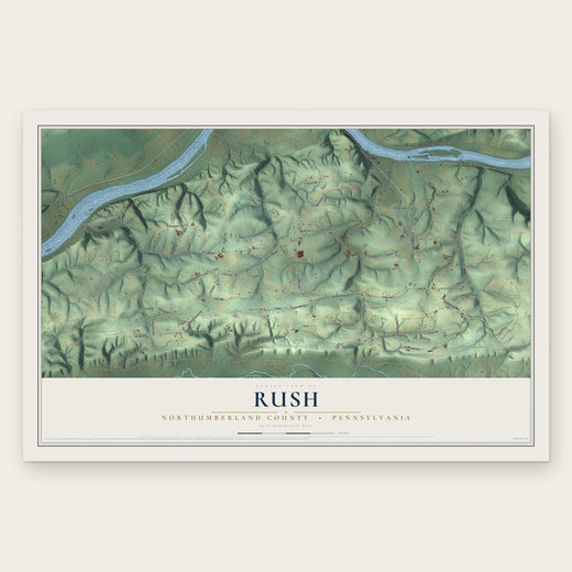 Rush, Northumberland County, Pennsylvania map print, the full design