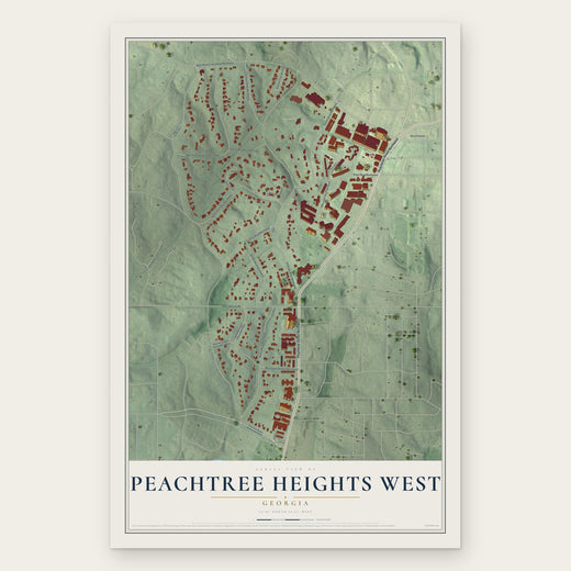Peachtree Heights West, Georgia map print, the full design