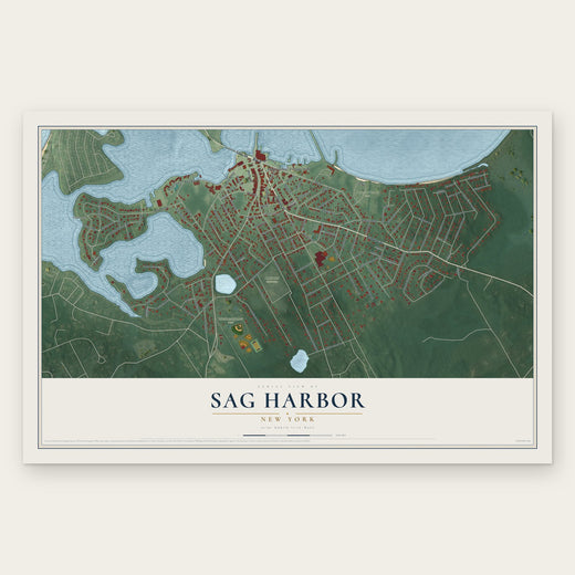 Sag Harbor, New York map print, the full design