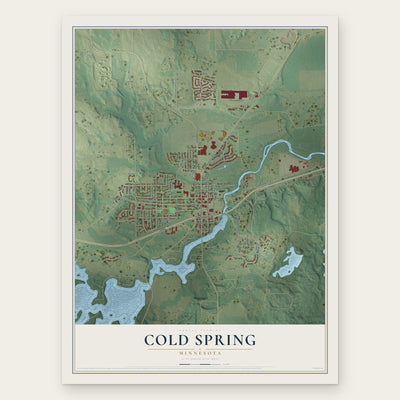 Cold Spring, Minnesota map print, the full design