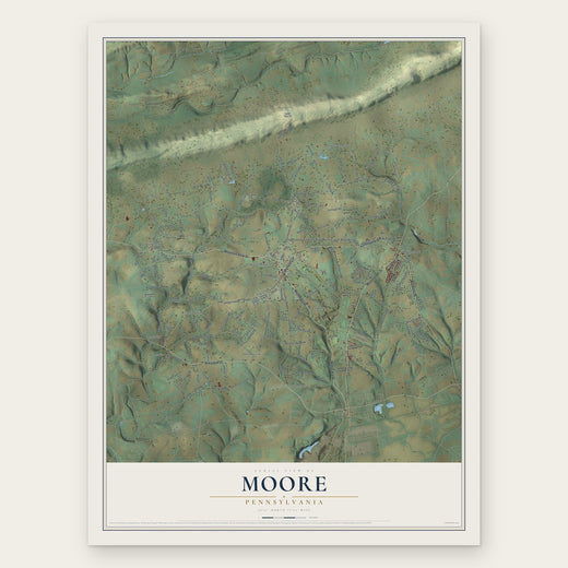 Moore, Pennsylvania map print, the full design