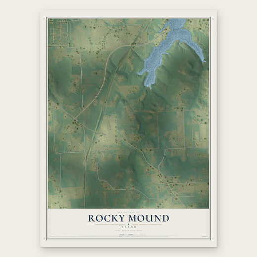 Rocky Mound, Texas map print, the full design