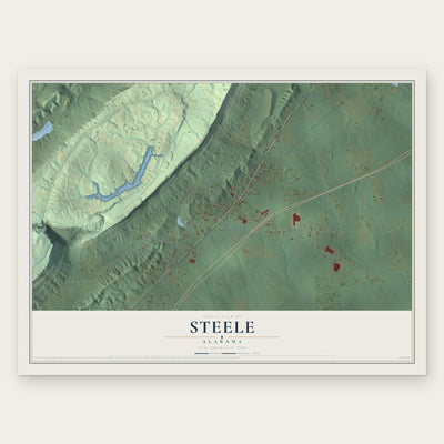 Steele, Alabama map print, the full design