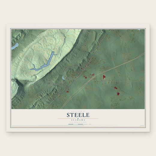 Steele, Alabama map print, the full design