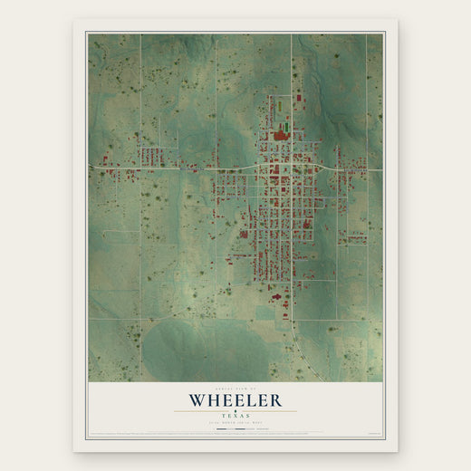 Wheeler, Texas map print, the full design