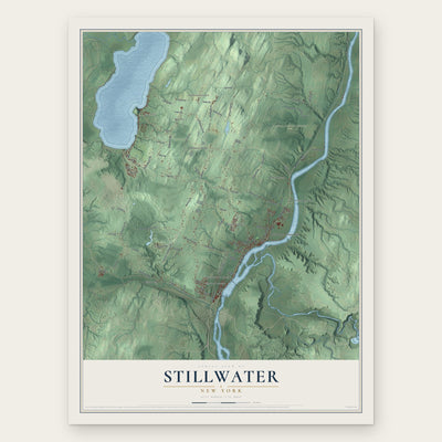 Stillwater, New York map print, the full design