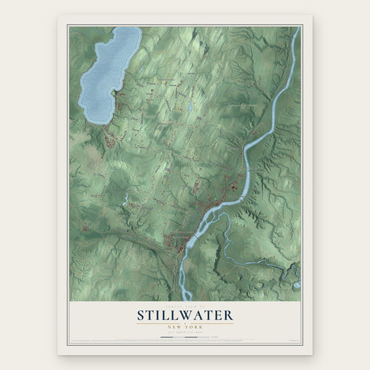 Stillwater, New York map print, the full design