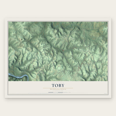 Toby, Pennsylvania map print, the full design