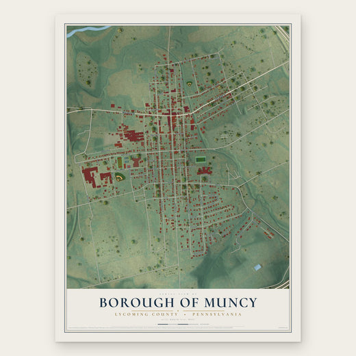 Borough of Muncy, Lycoming County, Pennsylvania map print, the full design