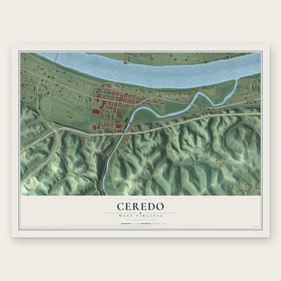 Ceredo, West Virginia map print, the full design