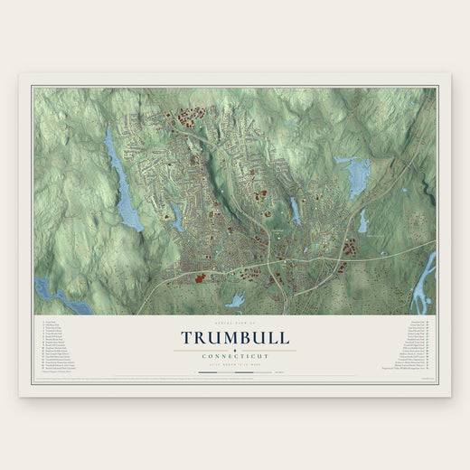 Trumbull, Connecticut map print, the full design